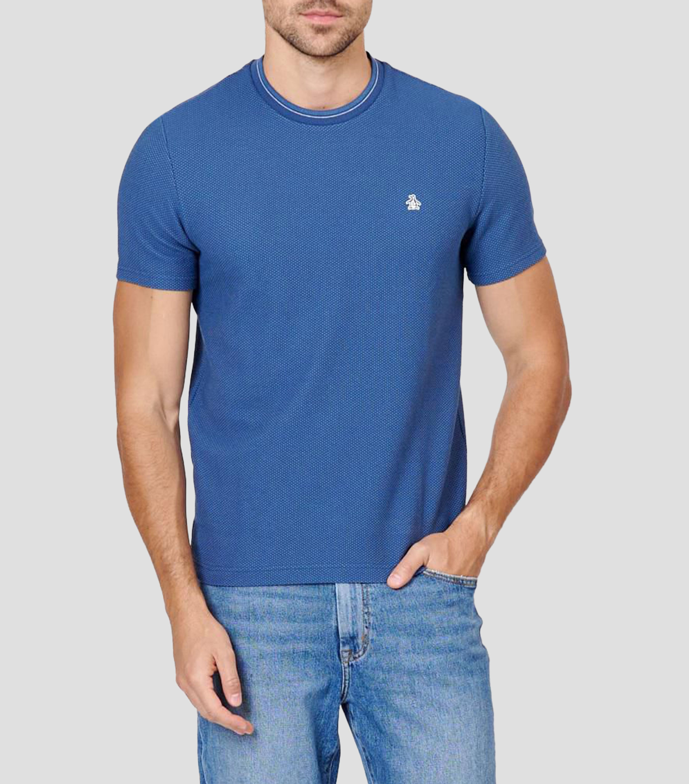 Playera cuello redondo manga corta microdiseño Hombre